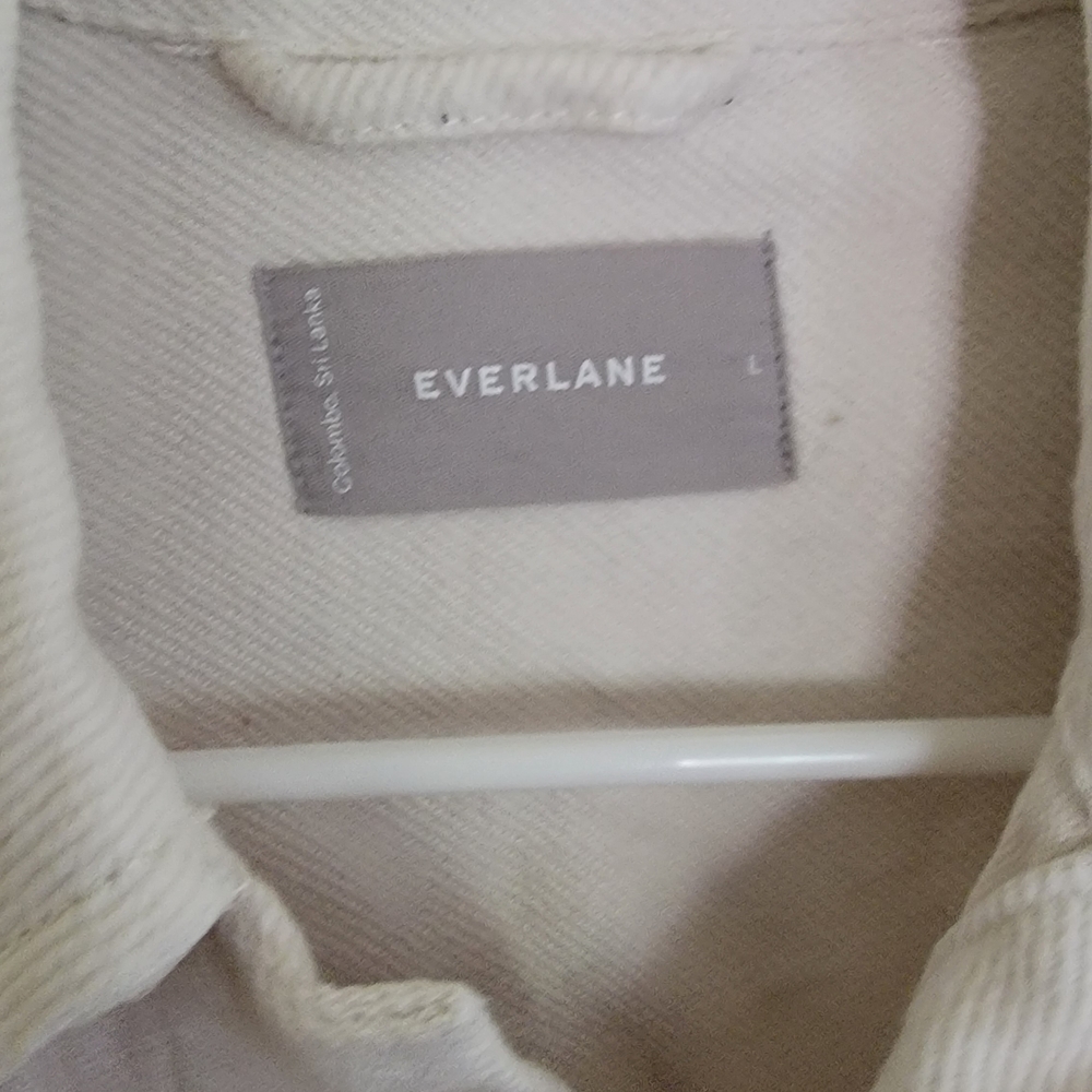 Everlane Cream Shacket - Size Large, 100% Cotton